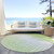 8' Lime Green And Ivory Round Striped Washable Indoor Outdoor Area Rug