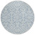 8' Denim Blue And Ivory Round Damask Washable Indoor Outdoor Area Rug