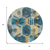 8' Teal Blue Gold And Silver Round Geometric Washable Indoor Outdoor Area Rug