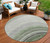8' Green And Artichoke Green Round Abstract Washable Indoor Outdoor Area Rug