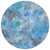 8' Blue And Gray Round Floral Washable Indoor Outdoor Area Rug - 880016790832
