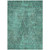 10' X 14' Teal Blue And Charcoal Geometric Washable Indoor Outdoor Area Rug