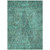 10' X 14' Teal Blue And Charcoal Geometric Washable Indoor Outdoor Area Rug