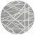 8' Gray And Ivory Round Geometric Washable Indoor Outdoor Area Rug Transitional Style - Gray, Ivory Color