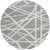 8' Gray And Ivory Round Geometric Washable Indoor Outdoor Area Rug Transitional Style - Gray, Ivory Color