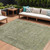 8' X 10' Sage And Beige Abstract Washable Indoor Outdoor Area Rug