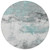 8' Teal Blue And Gray Round Abstract Washable Indoor Outdoor Area Rug - Teal Blue, Gray