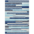 8' X 10' Blue Gray And Ivory Striped Washable Indoor Outdoor Area Rug