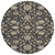 8' Black Brown And Ivory Round Moroccan Washable Indoor Outdoor Area Rug