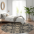 8' Black Brown And Ivory Round Moroccan Washable Indoor Outdoor Area Rug