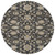 8' Black Brown And Ivory Round Moroccan Washable Indoor Outdoor Area Rug