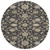8' Black Brown And Ivory Round Moroccan Washable Indoor Outdoor Area Rug