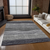 8' X 10' Gray Charcoal And Silver Striped Washable Indoor Outdoor Area Rug