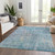 8' X 10' Blue Abstract Washable Indoor Outdoor Area Rug - 880016420890
