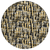 8' Black Gold And Ivory Round Abstract Washable Indoor Outdoor Area Rug