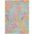 8' X 10' Blue Green And Pink Floral Washable Indoor Outdoor Area Rug