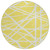 8' Yellow And Linen Round Geometric Washable Indoor Outdoor Area Rug