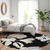 8' Black Gray And Silver Round Floral Washable Indoor Outdoor Area Rug