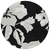8' Black Gray And Silver Round Floral Washable Indoor Outdoor Area Rug