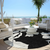 8' Black Gray And Silver Round Floral Washable Indoor Outdoor Area Rug