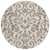 8' Taupe And Ivory Round Floral Washable Indoor Outdoor Area Rug