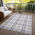10' X 14' Lavender Purple And Gray Plaid Washable Indoor Outdoor Area Rug