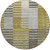 8' Brown Gold And Taupe Round Striped Washable Indoor Outdoor Area Rug