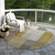 8' Brown Gold And Taupe Round Striped Washable Indoor Outdoor Area Rug