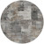 8' Pewter Khaki And Charcoal Round Abstract Washable Indoor Outdoor Area Rug