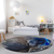 8' Blue Round Abstract Washable Indoor Outdoor Area Rug