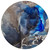 8' Blue Round Abstract Washable Indoor Outdoor Area Rug