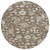 8' Chocolate Beige And Blue Round Floral Washable Indoor Outdoor Area Rug