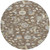 8' Chocolate Beige And Blue Round Floral Washable Indoor Outdoor Area Rug