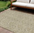 9' X 12' Beige Taupe And Brown Floral Washable Indoor Outdoor Area Rug