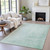 10' X 14' Mint Green And Silver Abstract Washable Indoor Outdoor Area Rug
