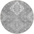 8' Gray And Ivory Round Medallion Washable Indoor Outdoor Area Rug