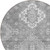 8' Gray And Ivory Round Medallion Washable Indoor Outdoor Area Rug