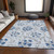 10' X 14' Sky Blue And Gray Floral Washable Indoor Outdoor Area Rug