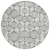 8' White Gray And Silver Round Geometric Washable Indoor Outdoor Area Rug