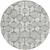 8' White Gray And Silver Round Geometric Washable Indoor Outdoor Area Rug