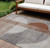 8' X 10' Taupe And Rust Geometric Washable Indoor Outdoor Area Rug