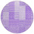 8' Lavender And Purple Round Striped Washable Indoor Outdoor Area Rug