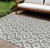 9' X 12' Gray And Ivory Geometric Washable Indoor Outdoor Area Rug - Gray, Ivory