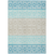 8' X 10' Teal Blue Aqua And Ivory Geometric Washable Indoor Outdoor Area Rug
