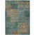9' X 12' Teal Blue Brown And Taupe Abstract Washable Indoor Outdoor Area Rug