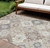 9' X 12' Ivory Gold And Gray Southwestern Washable Indoor Outdoor Area Rug