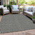 10' X 14' Black And Ivory Geometric Washable Indoor Outdoor Area Rug Transitional Style - Black, Ivory Color