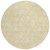 8' Yellow Wheat And Ivory Round Floral Washable Indoor Outdoor Area Rug