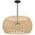 Natural And Black Rattan And Metal LED Dimmable Outdoor Hanging Pendent Light
