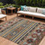 10' X 14' Rust Gray And Gold Tribal Washable Indoor Outdoor Area Rug